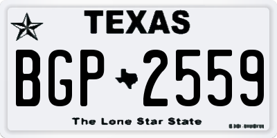 TX license plate BGP2559