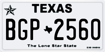 TX license plate BGP2560