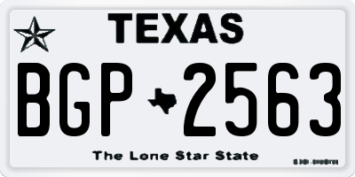 TX license plate BGP2563