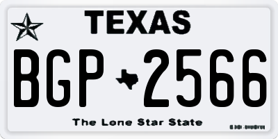 TX license plate BGP2566