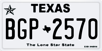 TX license plate BGP2570