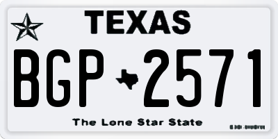 TX license plate BGP2571