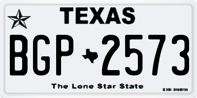 TX license plate BGP2573