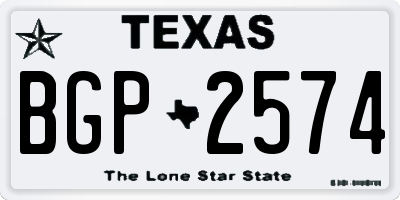 TX license plate BGP2574