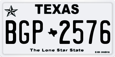 TX license plate BGP2576
