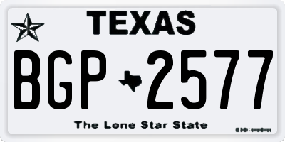 TX license plate BGP2577