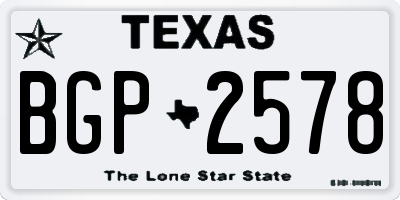 TX license plate BGP2578