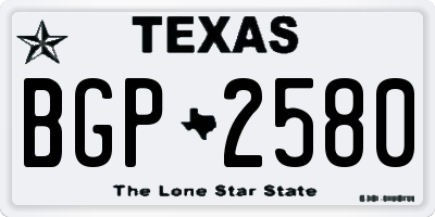 TX license plate BGP2580