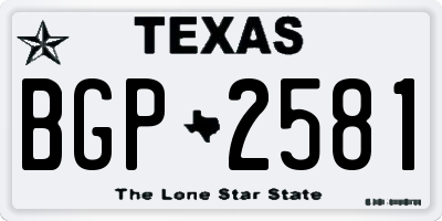 TX license plate BGP2581