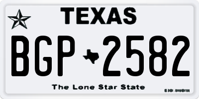 TX license plate BGP2582