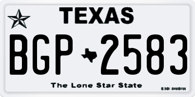 TX license plate BGP2583