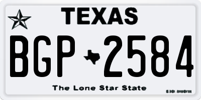 TX license plate BGP2584
