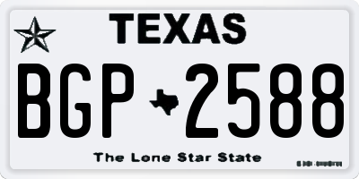 TX license plate BGP2588