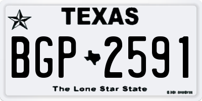TX license plate BGP2591