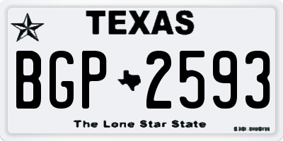 TX license plate BGP2593
