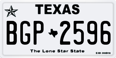 TX license plate BGP2596