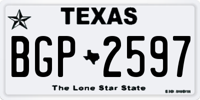 TX license plate BGP2597