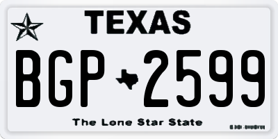TX license plate BGP2599