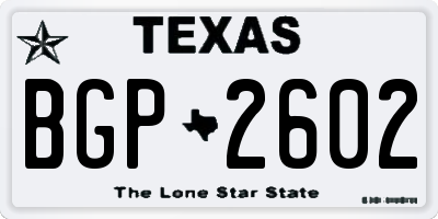 TX license plate BGP2602