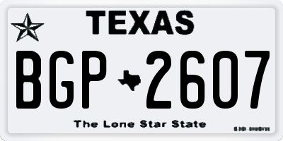 TX license plate BGP2607