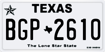 TX license plate BGP2610