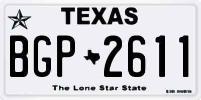 TX license plate BGP2611
