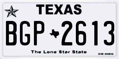 TX license plate BGP2613