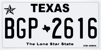 TX license plate BGP2616