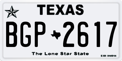TX license plate BGP2617