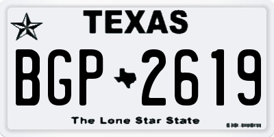 TX license plate BGP2619