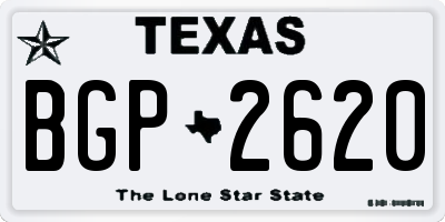 TX license plate BGP2620