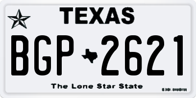 TX license plate BGP2621