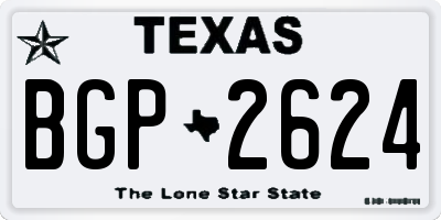 TX license plate BGP2624