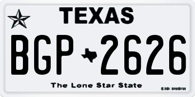 TX license plate BGP2626