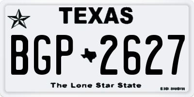 TX license plate BGP2627