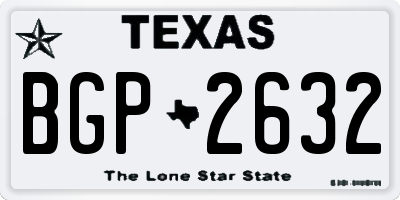 TX license plate BGP2632