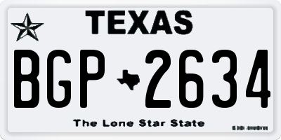 TX license plate BGP2634