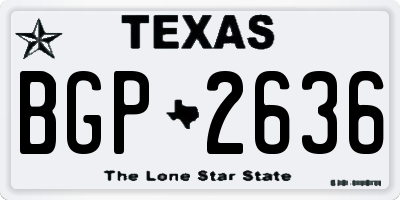 TX license plate BGP2636