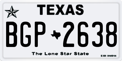 TX license plate BGP2638