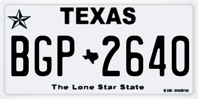 TX license plate BGP2640