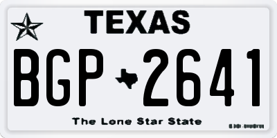 TX license plate BGP2641
