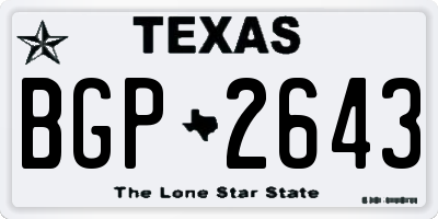 TX license plate BGP2643