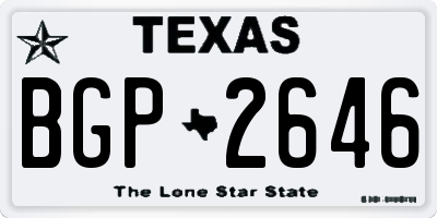 TX license plate BGP2646