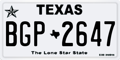 TX license plate BGP2647