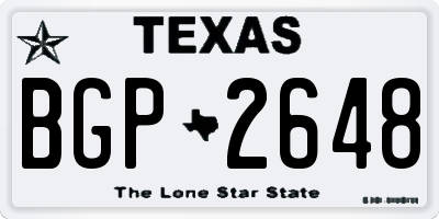 TX license plate BGP2648