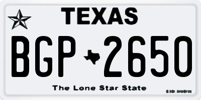 TX license plate BGP2650