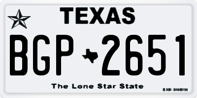 TX license plate BGP2651