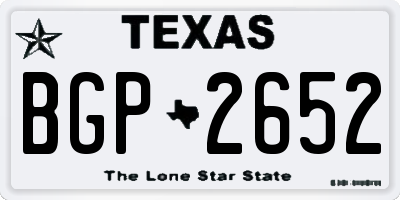 TX license plate BGP2652