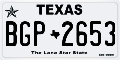 TX license plate BGP2653