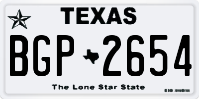 TX license plate BGP2654
